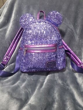 DisneyLoungefly Purple Sequin Backpack